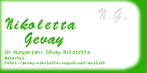 nikoletta gevay business card