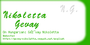 nikoletta gevay business card